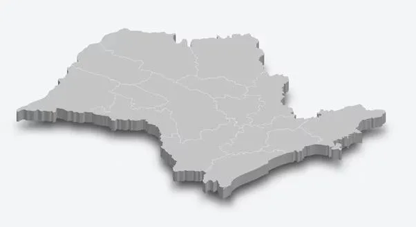 Mapa do estado de São Paulo, área de entrega do Depósito Santo Antônio